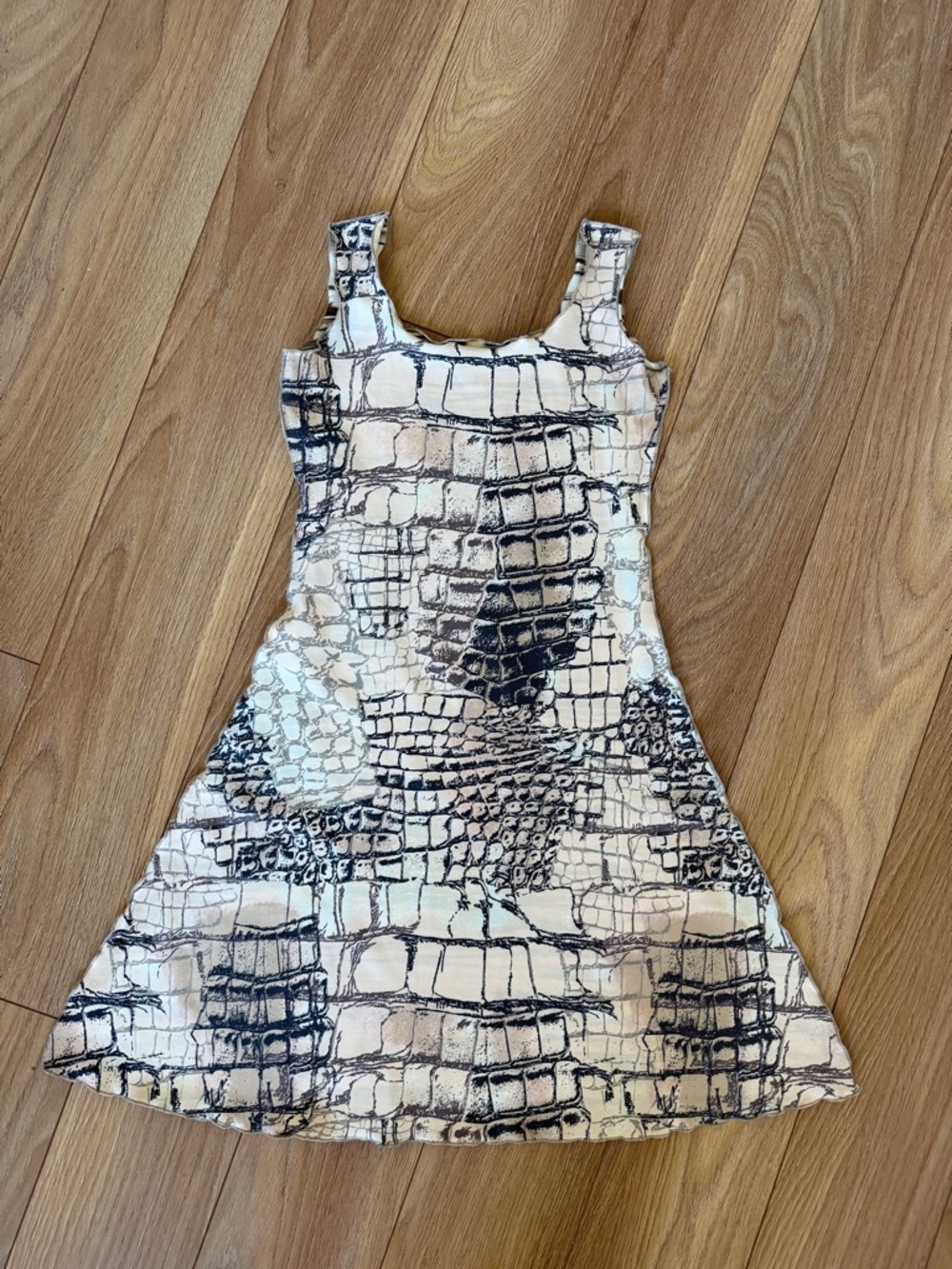 Euro Summer White Lotus Style Reversible A-Line Dress Y2K Roberto Cavalli Style